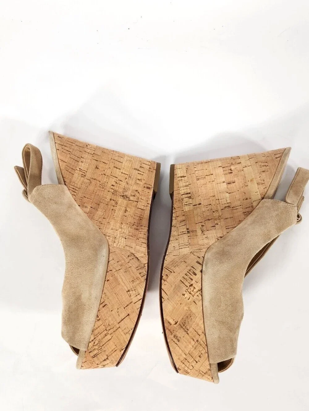 NWD Veronica Beard Dali Suede Peep-Toe Wedges